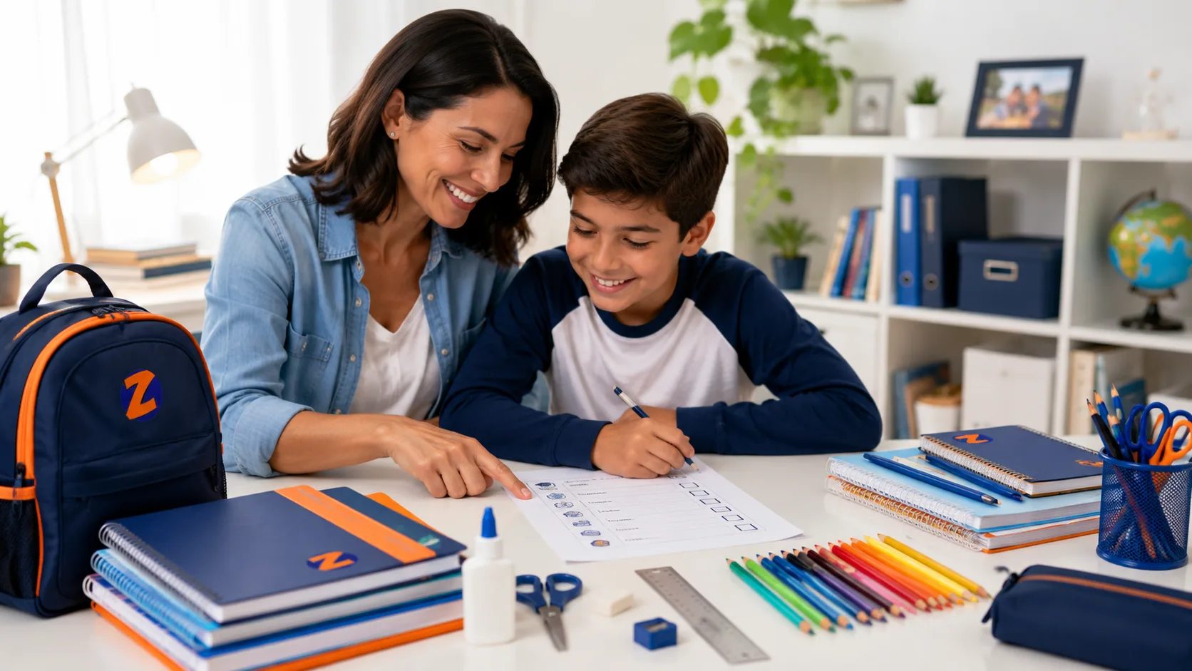 Alunos da USEFAZ com materiais escolares