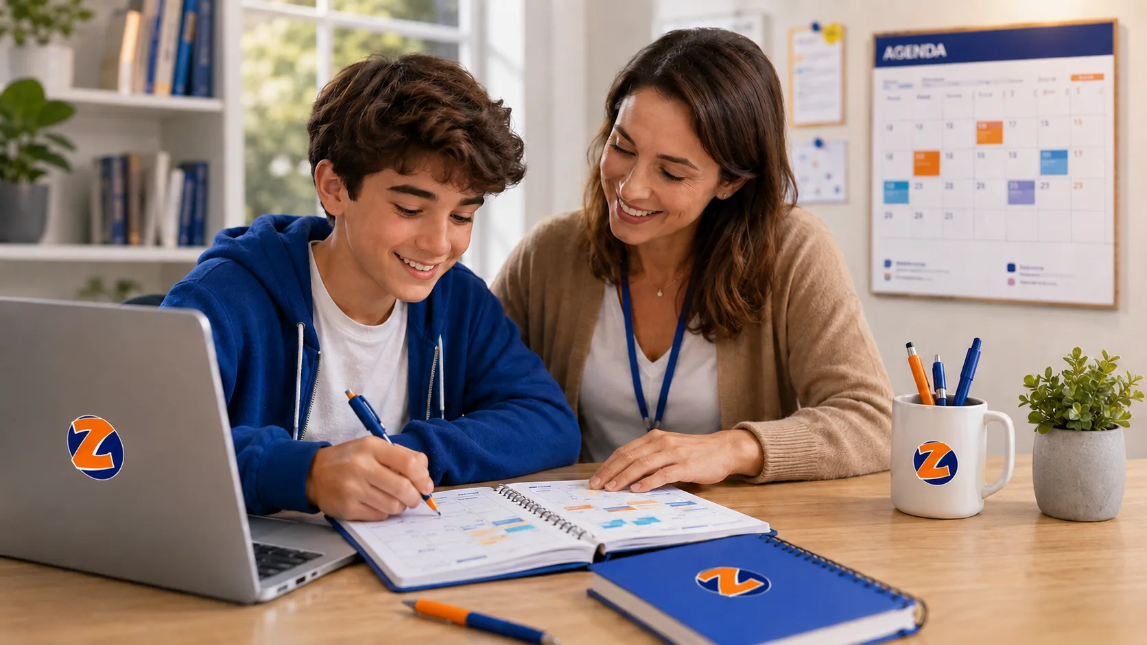 Alunos organizando atividades e compromissos escolares
